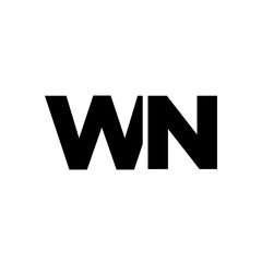 Letter W and N, WN logo design template. Minimal monogram initial based logotype.