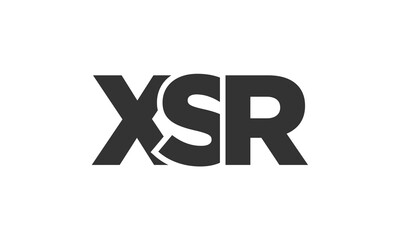 XSR logo design template with strong and modern bold text. Initial based vector logotype featuring simple and minimal typography. Trendy company identity.