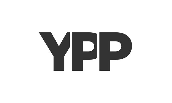 YPP logo design template with strong and modern bold text. Initial based vector logotype featuring simple and minimal typography. Trendy company identity.