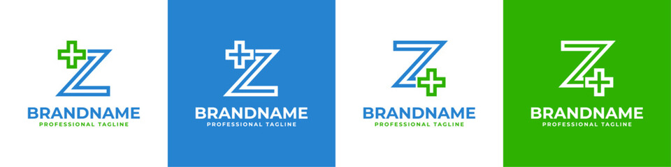 Fototapeta premium Letter Z Medical Cross Modern Logo, suitable for business related to Medical Cross or Pharmacy with Z initial