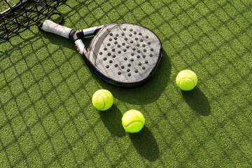 paddle tennis still life racket and ball