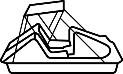 Paddle Boat Outline Illustration