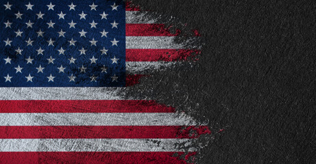 An american grunge flag for a background of a poster.