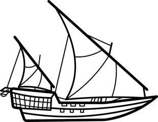 Dhow Outline Illustration