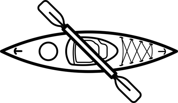 recommend clip art: Kayak Outline Illustration