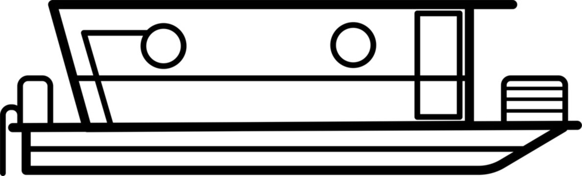 recommend clip art: Houseboat Outline Illustration