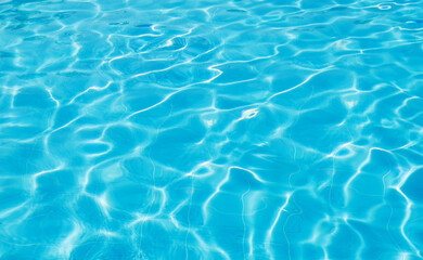surface of blue swimming pool, background of water in swimming pool. - 786069510