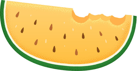 Eaten Yellow Watermelon Slice