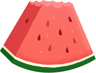Eaten Red Watermelon Slice