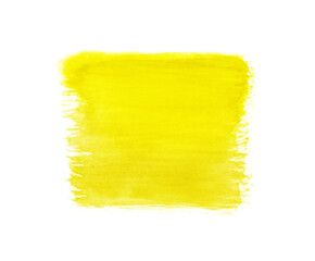 Abstract yellow watercolor on white background.