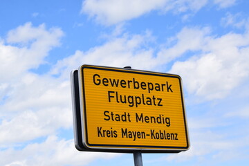 town sign of Gewerbepark Flugplatz Mendig
