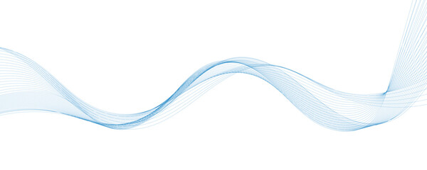 Abstract vector background with blue wavy lines. Blue wave background. Blue lines vector illustration. Curved wave. Abstract wave element for design.
