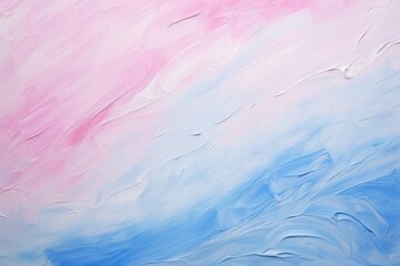 Art oil and acrylic smear blot canvas painting stucco wall. Abstract texture pink, blue, white color stain brushstroke relief grain texture background. High quality photo