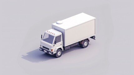 Efficiently transport packages with a customizable white truck template for commercial use.