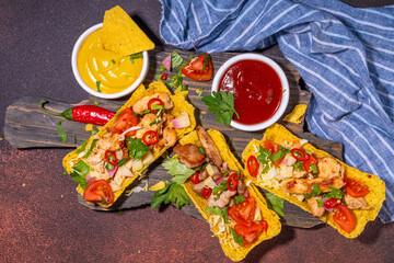 Taco, nachos mexican street food