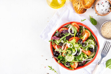 Healthy organic salad with fresh vegetables
