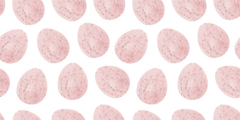 Cute illustration with colorful Easter eggs with watercolor texture, spring banner