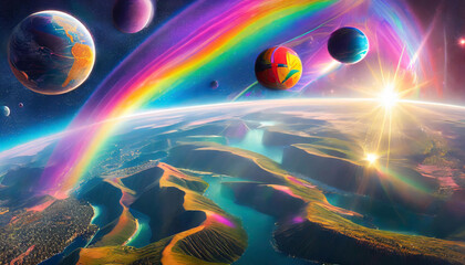 宇宙と惑星のイメージ