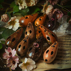 Melodic Symphony: A Beautiful Array of Ocarinas Representing the Sweet Tunes of Ocarina Songs