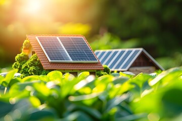 solar panels on the roof of house generative ai