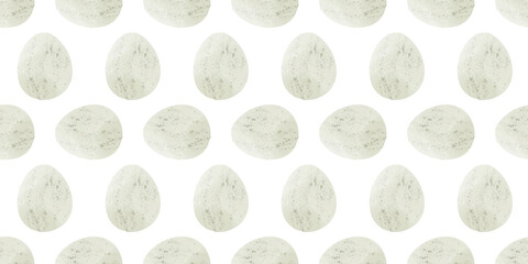 Cute illustration with colorful Easter eggs with watercolor texture, spring banner