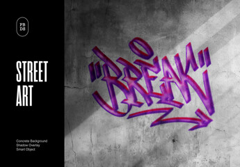 Grunge Graffiti Text And Logo Effect Mockup - obrazy, fototapety, plakaty