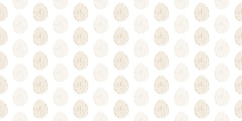 Cute illustration with colorful Easter eggs with watercolor texture, spring banner