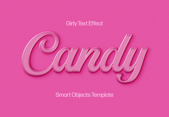 Pink Candy Text Effect Mockup - obrazy, fototapety, plakaty