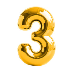 Fototapeta premium 3D rendering of the golden number 