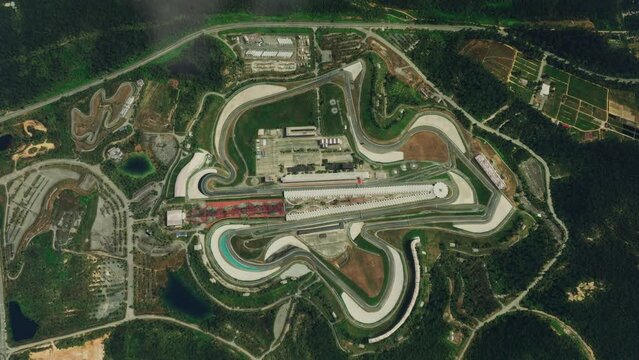 Aerial view of Petronas Sepang International Circuit in Selangor. Malaysia