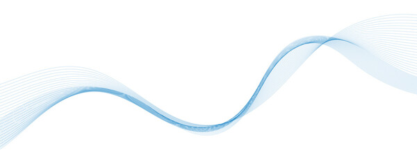 Abstract vector background with blue wavy lines. Blue wave background. Blue lines vector illustration. Curved wave. Abstract wave element for design.
