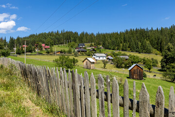 A Village in the Carpathian Mountains in Romania
