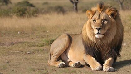 African lion in the National park of South Africa