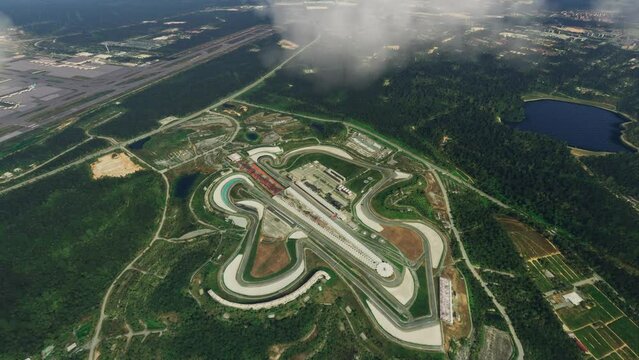 Aerial shot of Petronas Sepang International Circuit in Selangor. Malaysia