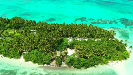 Rolgordijnen Aerial view of the beautiful turquoise ocean in the Maldives © Wirestock