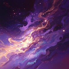 Ethereal Stellar Scene: A Spectacular Display of Nebular Flames and Cosmic Vibrancy for Stock Images - obrazy, fototapety, plakaty