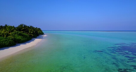 Obraz premium Aerial view of the beautiful turquoise ocean in the Maldives