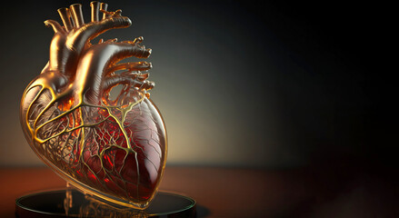 Artificial organ transplantation, heart. Modern medical technologies. AI generated.