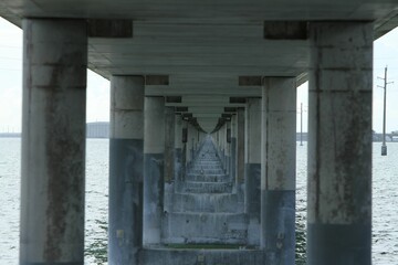 Under a long and high pier - Powered by Adobe