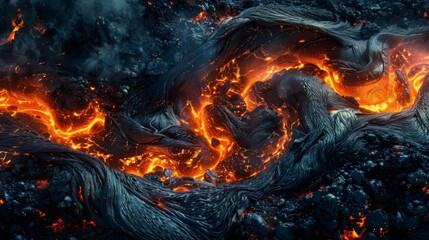 an image of a large fire with lava on it's surface