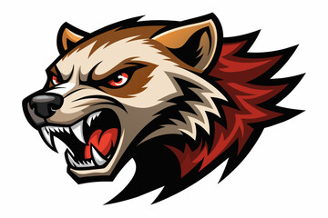 logo depicting the face of a snarling ferret vector illustration