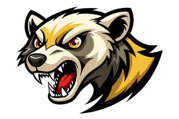  logo depicting the face of a snarling ferret vector illustration