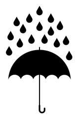 Rain drop umbrella icon. Rain protection symbol. Raindrop icon. Rainy symbols. Vector illustration EPS 10 File. Isolated on white background.