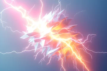 Foto op Canvas Blast zap lightning bolt explosion excitement abstract background design  © Khalkha