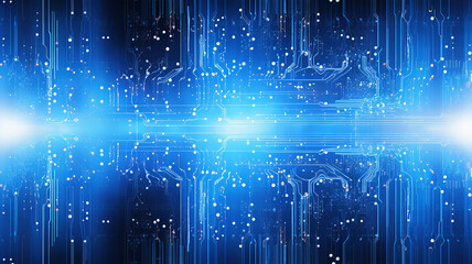 blue background, abstract computer technology, blurred backdrop copy space of modern technology