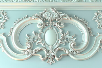 3D wallpaper classic interior wall with mouldings Digital illustration 3d