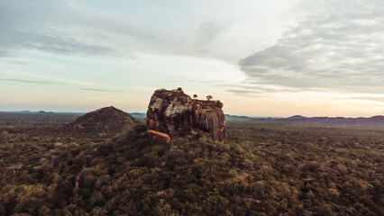 Sunset landscape of Sigiriya lion´s rock in sri lanka