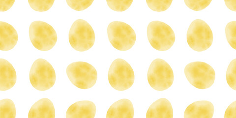 Cute illustration with colorful Easter eggs with watercolor texture, spring banner