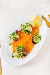 salmon carpaccio with fresh salad