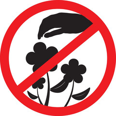 Do not pick flowers sign.eps